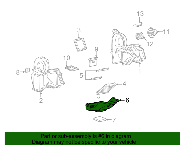 19962014 GM HVAC Heater Core Case Cover 52481828 GMPartsNow