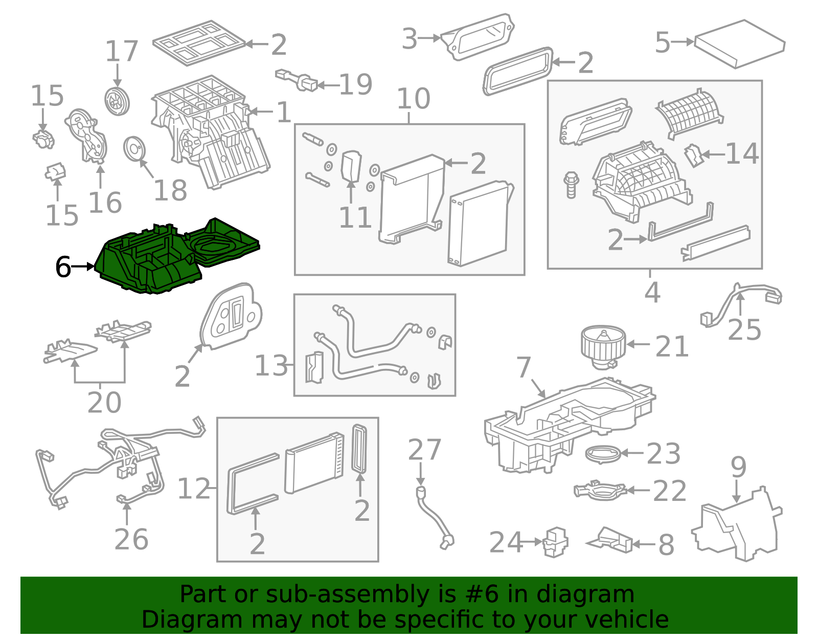 Heater, Air Conditioning Evaporator, and Blower Lower Case - GM (95103690)