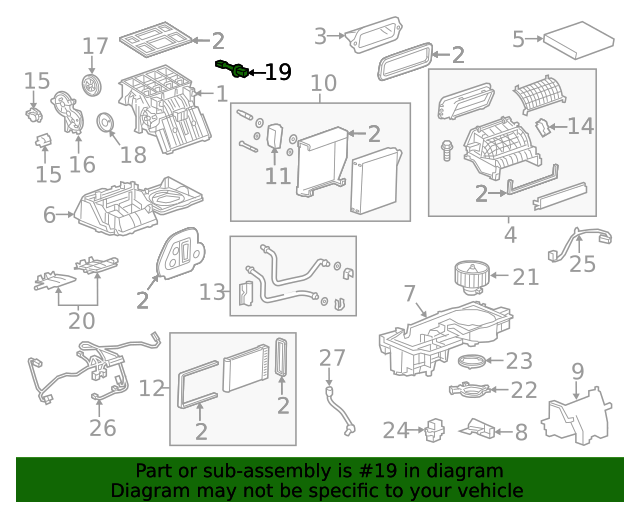 20132020 Buick Encore Air Conditioning Evaporator Temperature Sensor