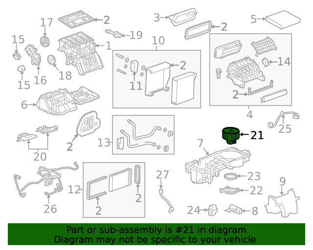 20132021 Buick Encore Heater, Air Conditioning Evaporator, and Blower Lower Case 95920122