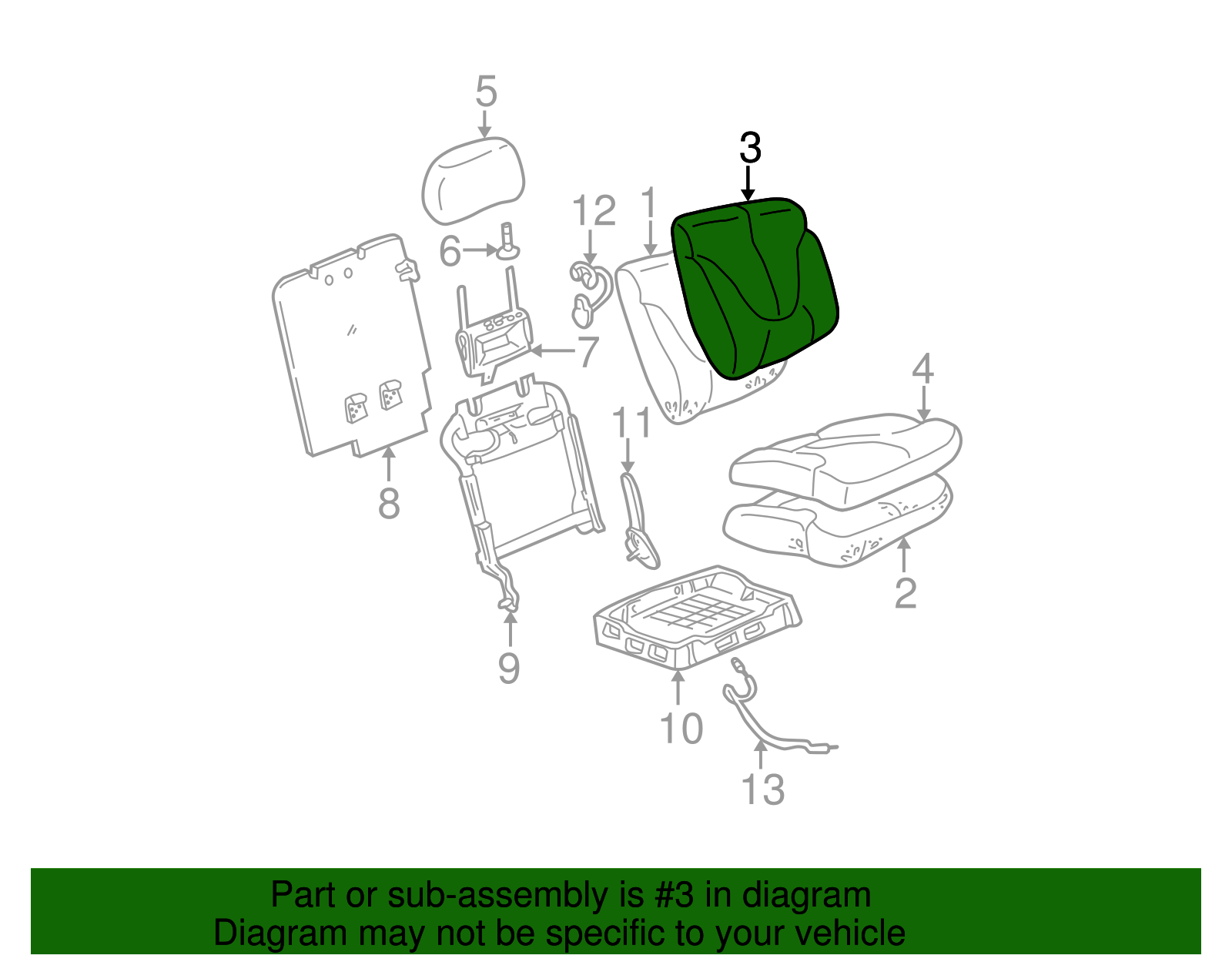 Seat Back Cover - GM (88938032)