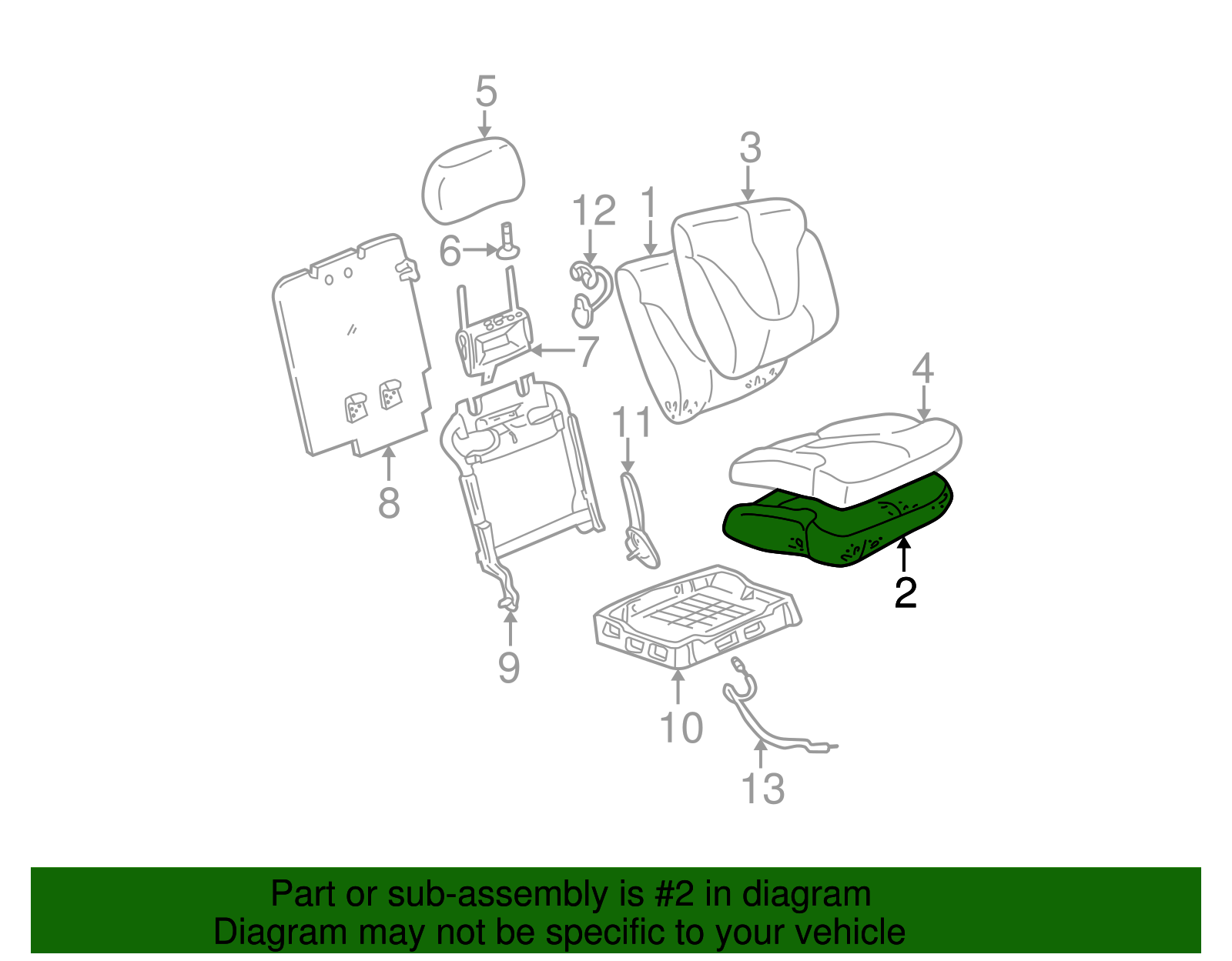 Seat Cushion Pad - GM (88941590)