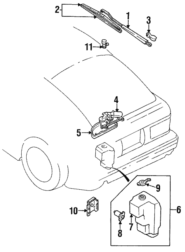 Mazda 8532-76-672 Windshield Washer Pump