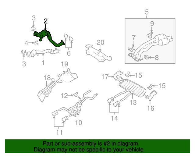 7L8254400FX Catalytic Converter 20072008 Audi Q7 Audi OEM Parts