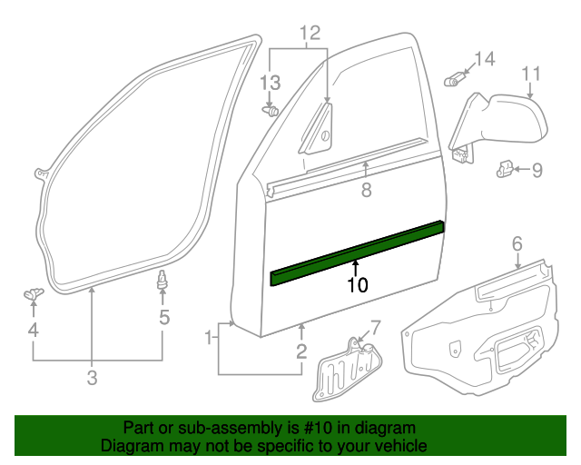 19982002 Toyota Corolla Body Side Molding 7573202080 Toyota Parts