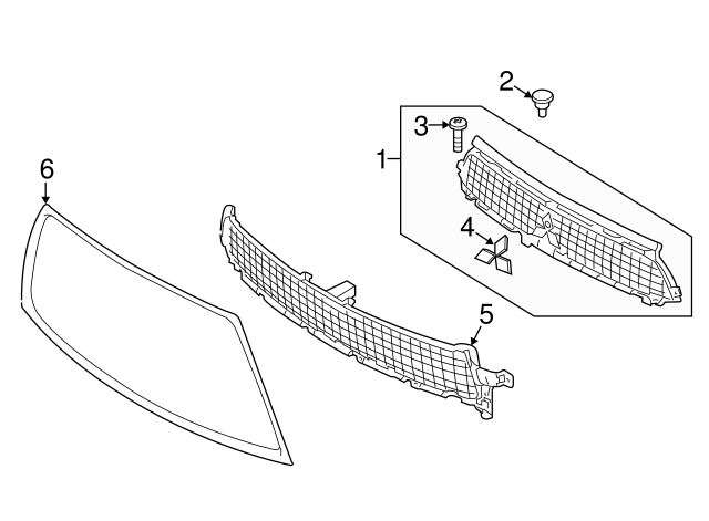 thumbnail image 2 of Evan-Fischer Primed Grille Trim For Mitsubishi Outlander 2010-2013 - 6400C722 - Direct Replacement 2 of 6