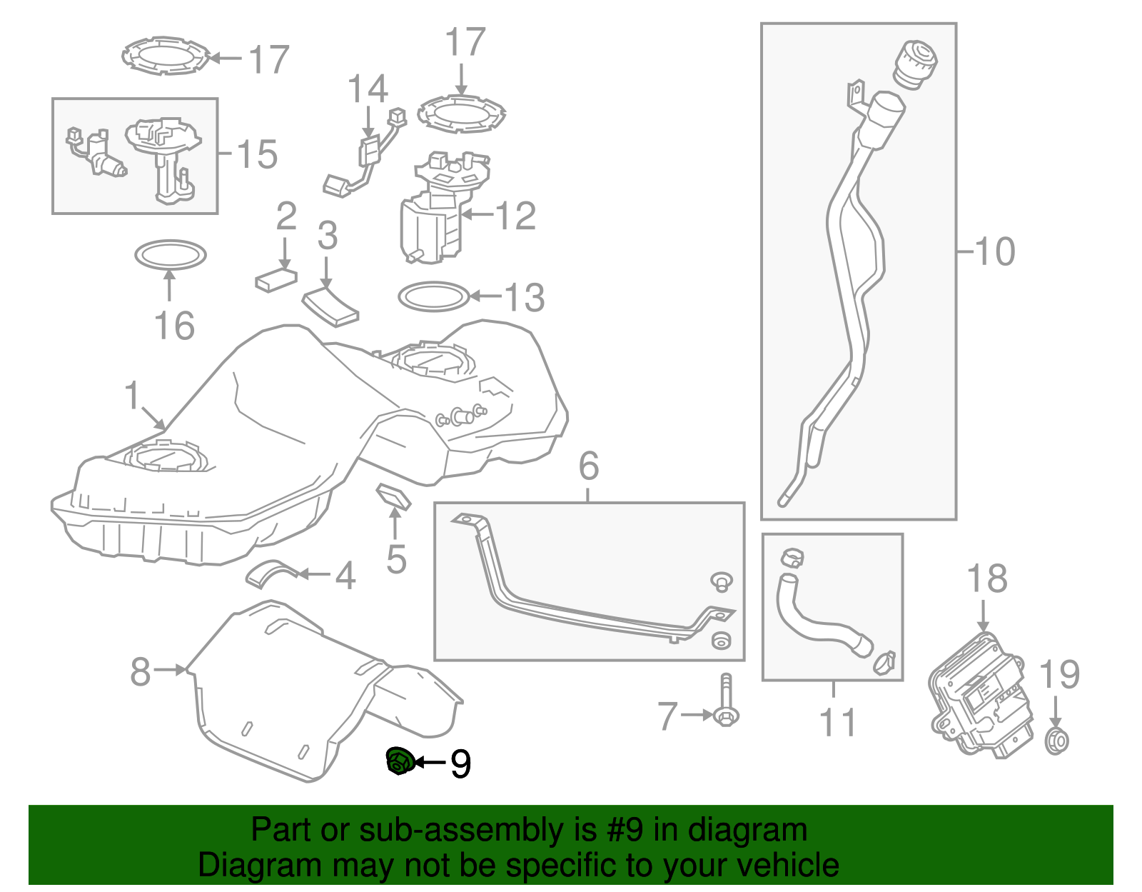 Fuel Tank Front Bracket Nut - GM (92274171)