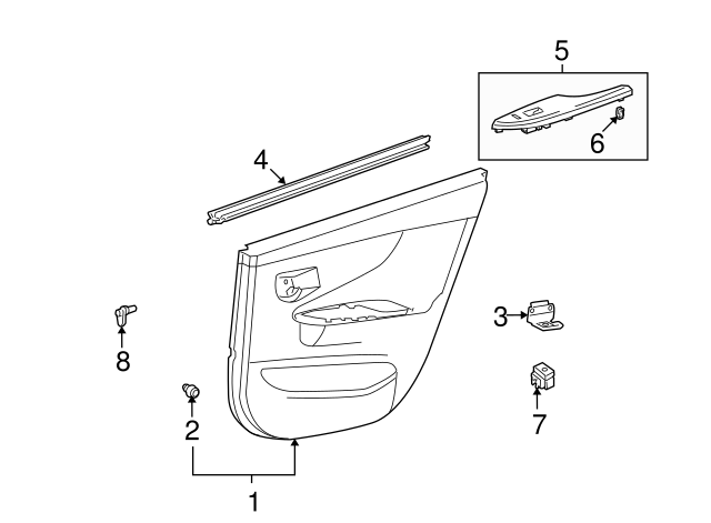 Genuine Toyota 67640-02N40-B0 Door Trim Board Genuine Toyota 67640-02N40-B0 Door Trim Board