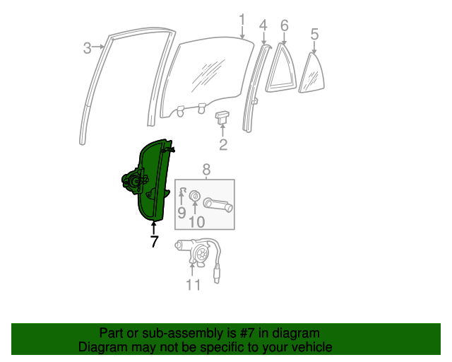 20002005 Hyundai Accent Window Regulator 8240125000 OEM Parts Online