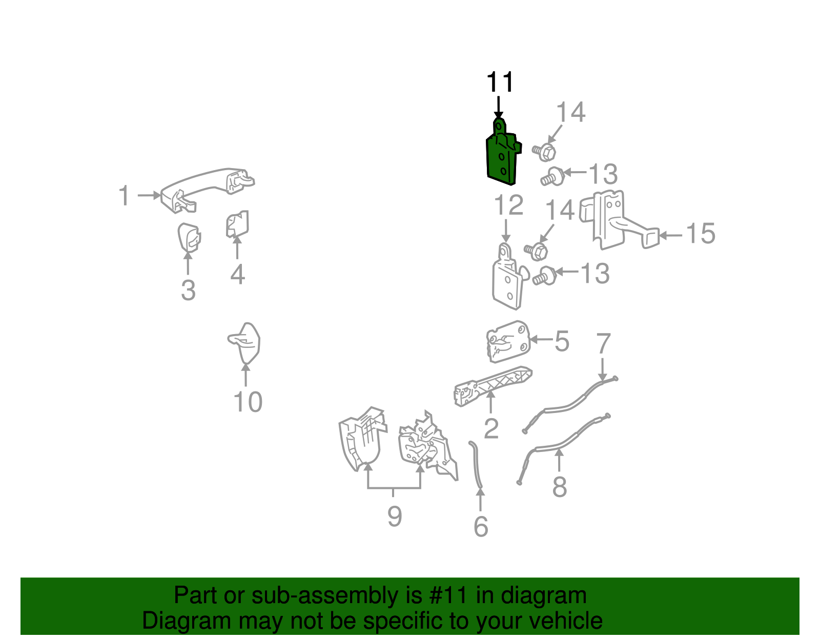 Rear Driver Side Upper Door Hinge - GM (25996984)