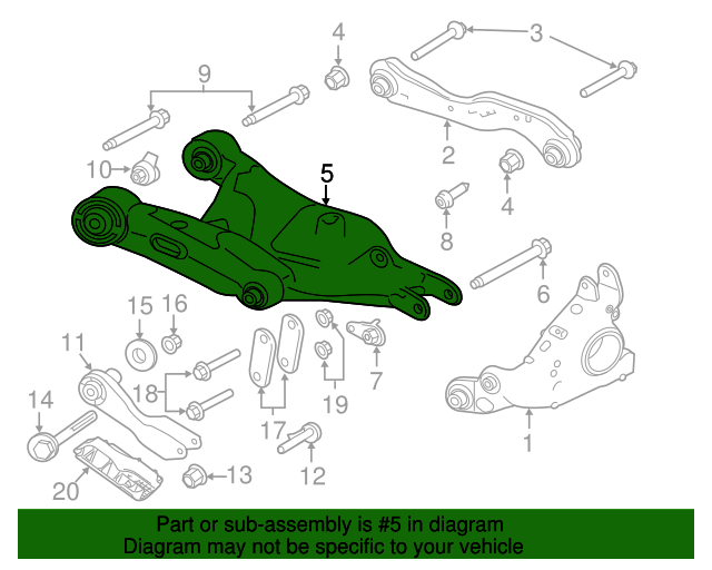Genuine Lower Control Arm for 20212023 Land Rover Range Rover Velar Land Rover Part LR143946