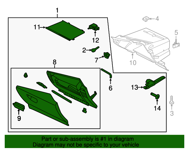 20172019 Ford Escape Glove Box Assembly GJ5Z78060T10AC Varsity Ford