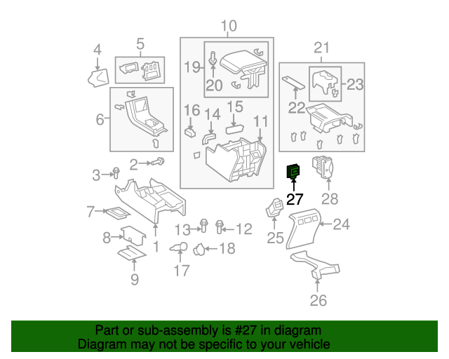 07 13 Toyota Tundra Console Trim Panel 544 0c040 C0 Toyota Parts