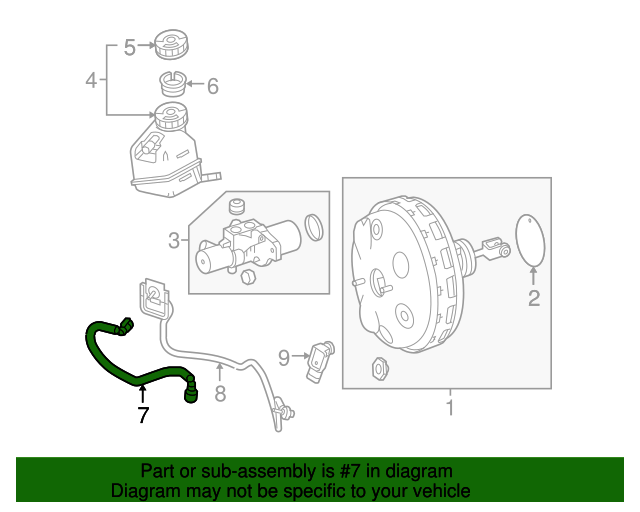 20102011 MercedesBenz E 63 AMG® Vacuum Hose 212430142964 MB OEM