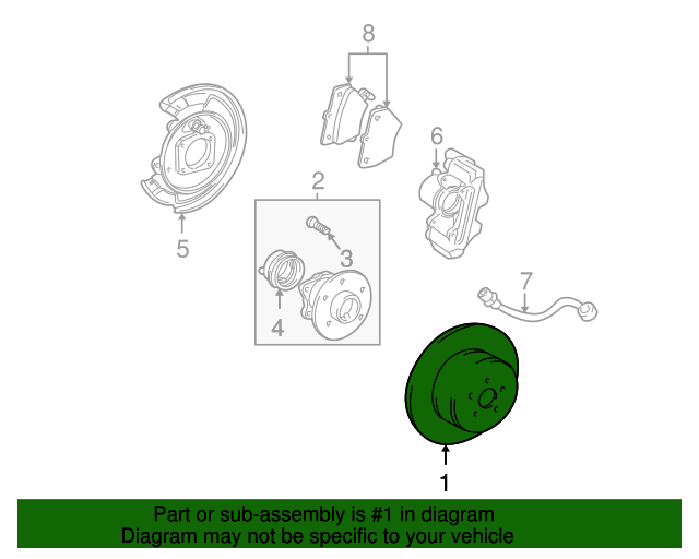 20002010 Toyota Genuine Toyota Corolla Matrix Celica TC Rear Disc