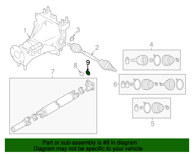 20162023 Mazda MX5 Miata Drive Shaft Assembly Washer 999711000