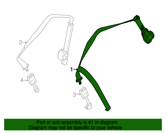 166-860-13-86-64-9C94 - Lap & Shoulder Belt 2013-2019 Mercedes  