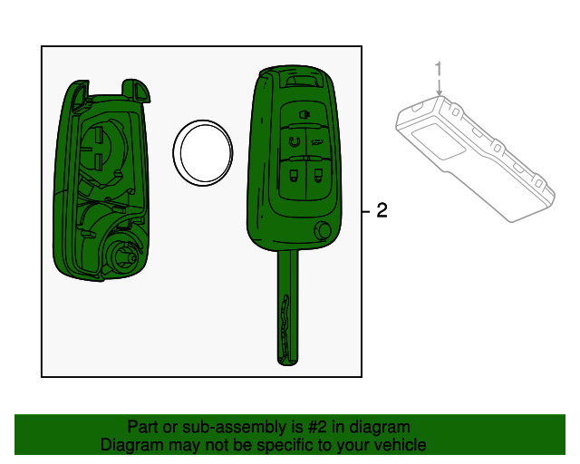 20132016 Buick Encore Folding Door Lock and Ignition Lock Key 13585814