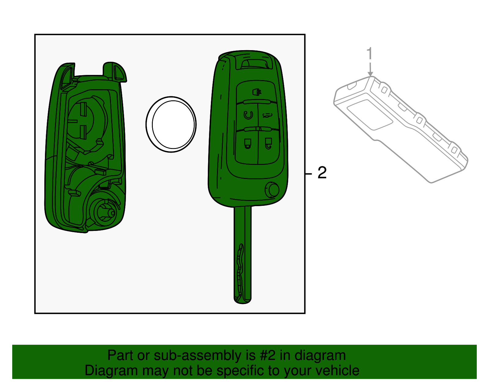 13585814 - Folding Door Lock and Ignition Lock Key 2013-2016 Buick ...