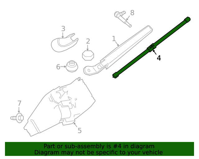 61627423865 20182023 BMW X2 Rear Wiper Blade (61627423865) BMW