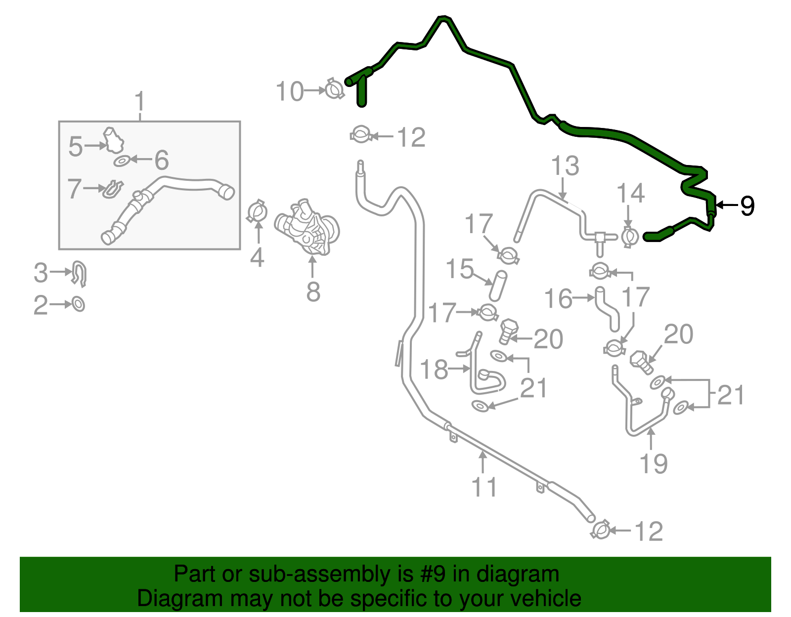Reservoir Hose - Volkswagen (7P6-122-447-P)