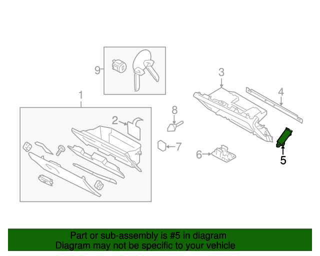 20112018 Subaru Glove Box Support 66253FG020