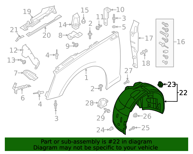 8W6821171C Fender Liner 20182023 Audi Euro Parts 4 Less
