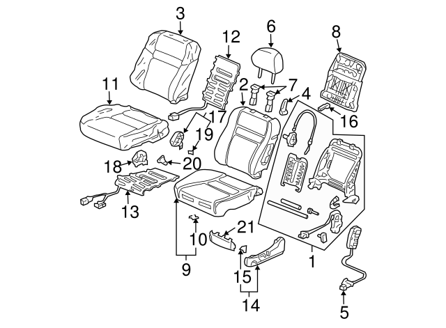 Rear Honda Genuine 82131-SDC-A21ZC Seat Cushion Trim Cover