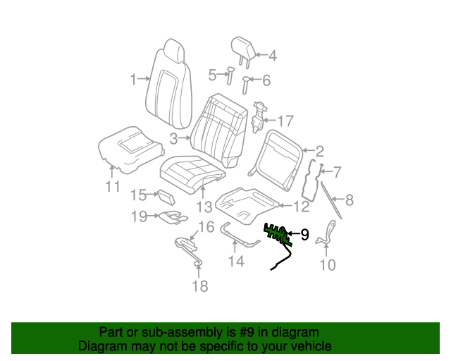 20072017 Ford Expedition Lumbar Support Passenger Side (RH) 7L1Z