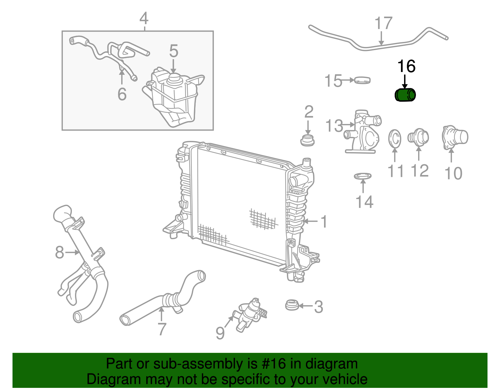 Thermostat Housing Connector - Ford (XW4Z-8K576-AE)