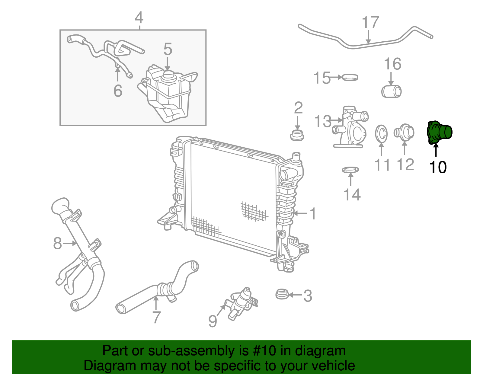 Engine Coolant Thermostat Housing - Ford (XW4Z-8592-BD)