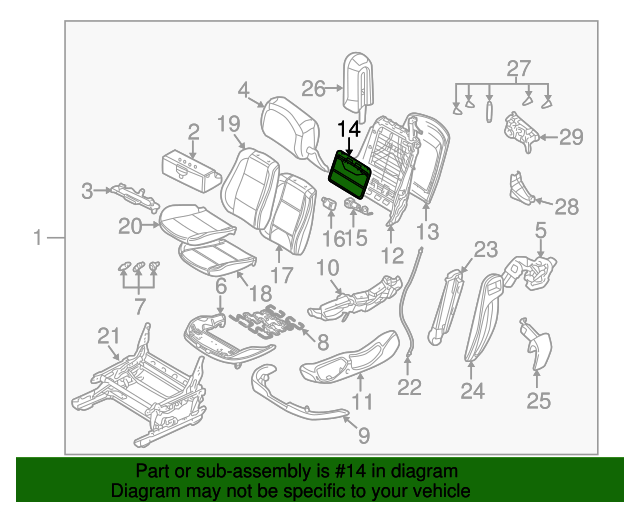 Genuine BMW 52107008129 Lumbar Support FREE Shipping on Most