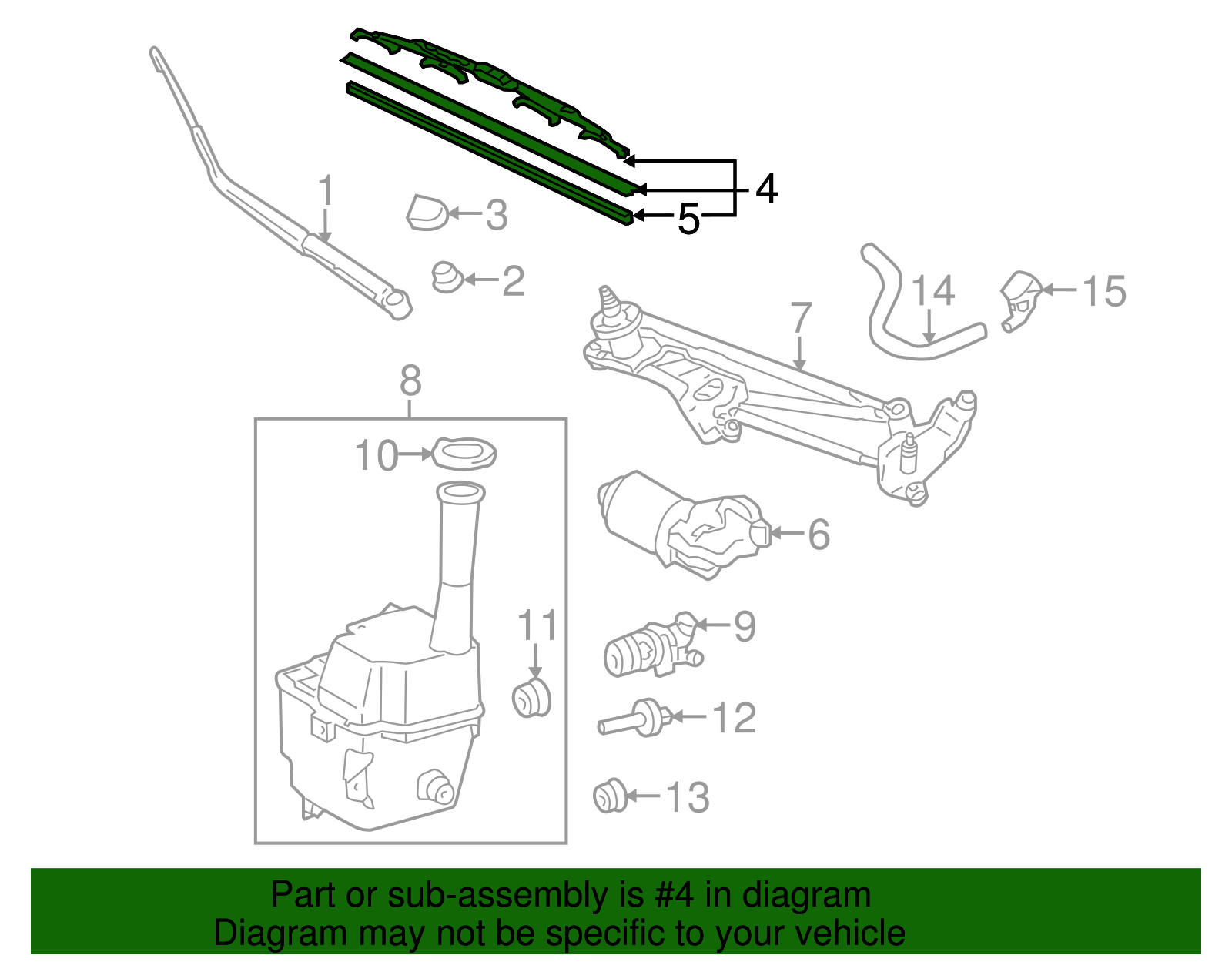 Windshield Wiper Blade (Left, Front) - Toyota (85222-AE010)