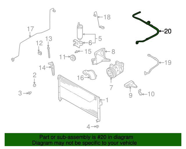 20012002 Subaru Forester AC Hoses 73422FC051 QuirkParts
