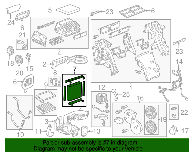 20112016 GM Air Conditioning Evaporator Core Kit 20897793 GM