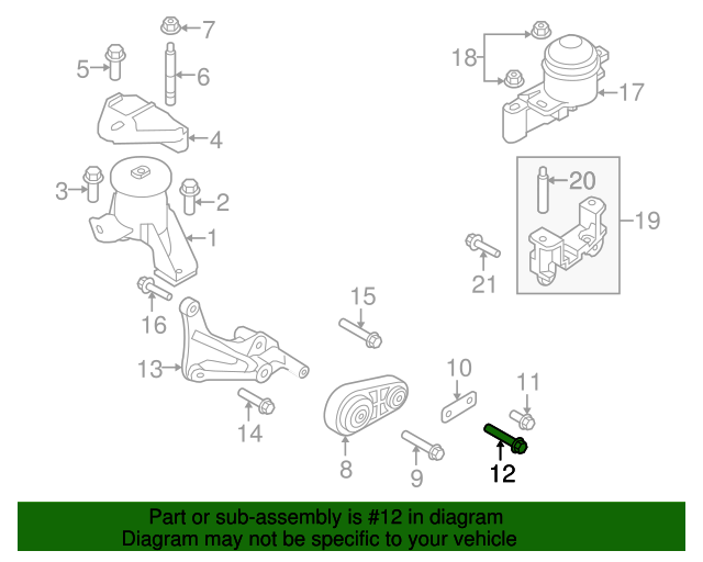 20102023 Ford OEM Lower Control Arm Bolt W500545S439 Ford Parts Center