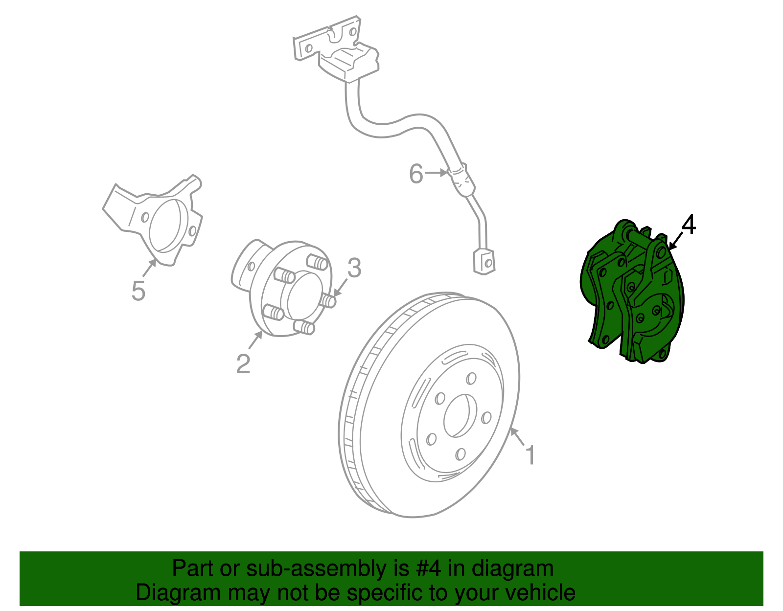 Caliper Kit, Front Brake Right - GM (88895129)