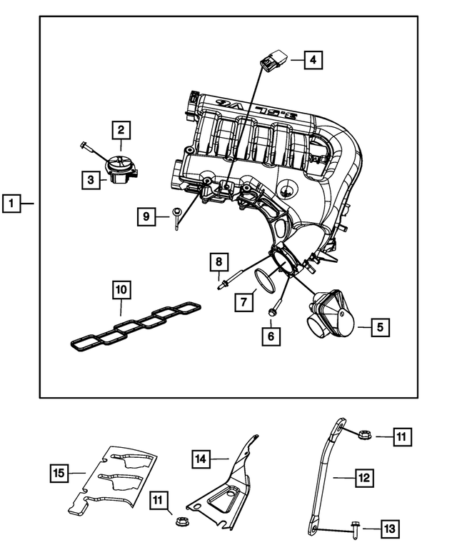 20082010 Mopar 0710 Dodge Chrysler 3.5L V6 Intake Short Runner