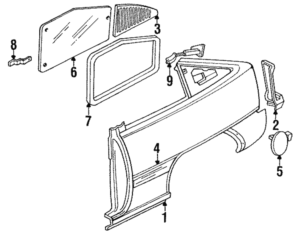 Molding, R/Q Lower Front(N08)(Left-hand) - GM (96138839)