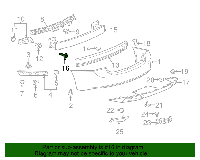 11547526 GM Exhaust Muffler Hanger Bracket Bolt GM Parts Store