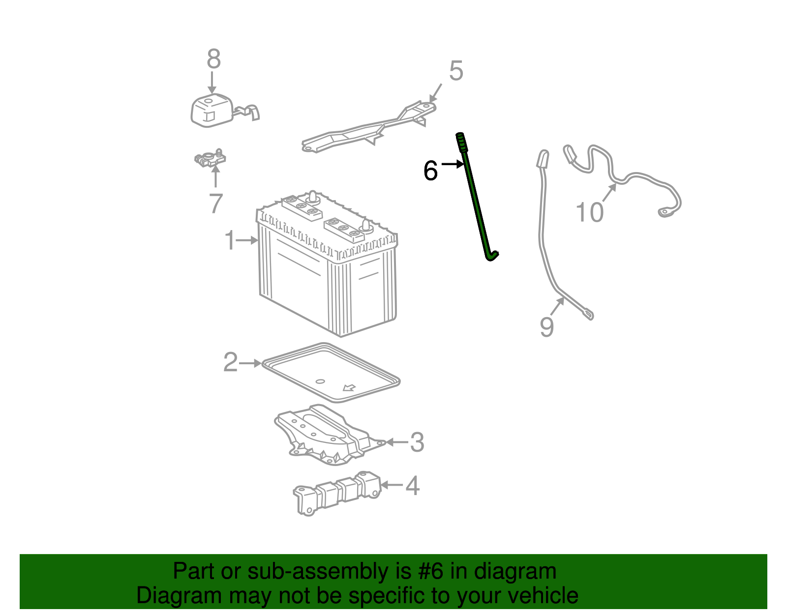 Battery Hold Down Retainer Rod - GM (94852288)