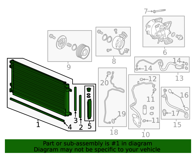 OEM 20162021 Honda Civic A/C Condenser 80100TBCA01 Honda Automotive Parts