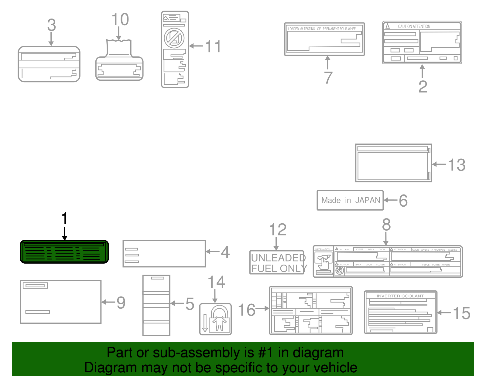 Emission Label - Toyota (11298-36211)