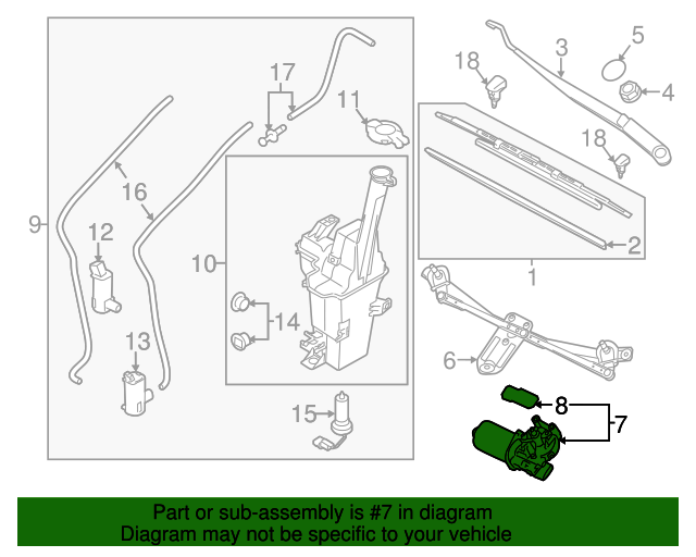 20112016 Kia Sportage Wiper Motor 98110 3W000 OEM Parts Online