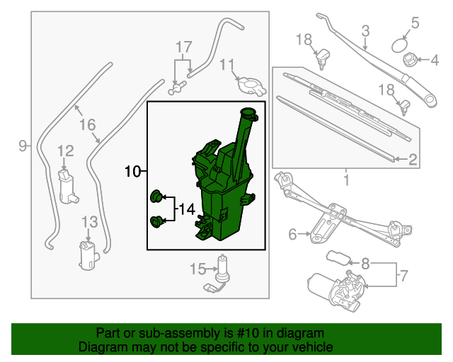 986203W500 Washer Fluid Reservoir 20112013 Kia Sportage Kia.Parts