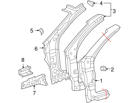 Hinge Pillar for 2009 Toyota Sienna #0