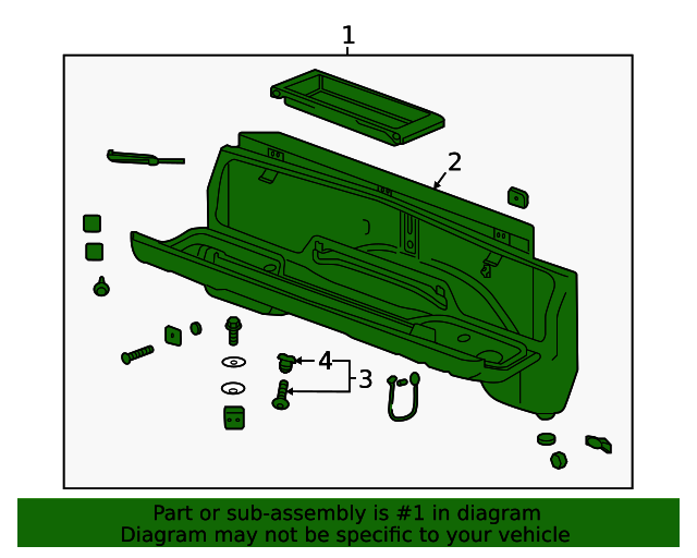 2019-2021 GM Bed Storage Box, Passenger Side-Mounted 84705345 | QuirkParts
