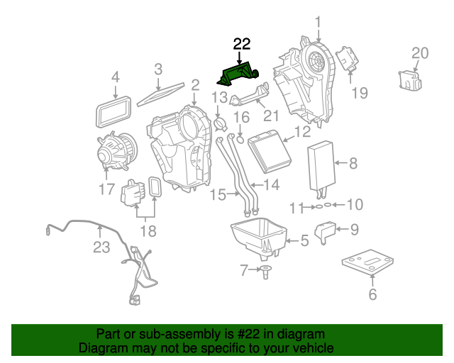 20072013 GM HVAC Mode Door 15232213 GM