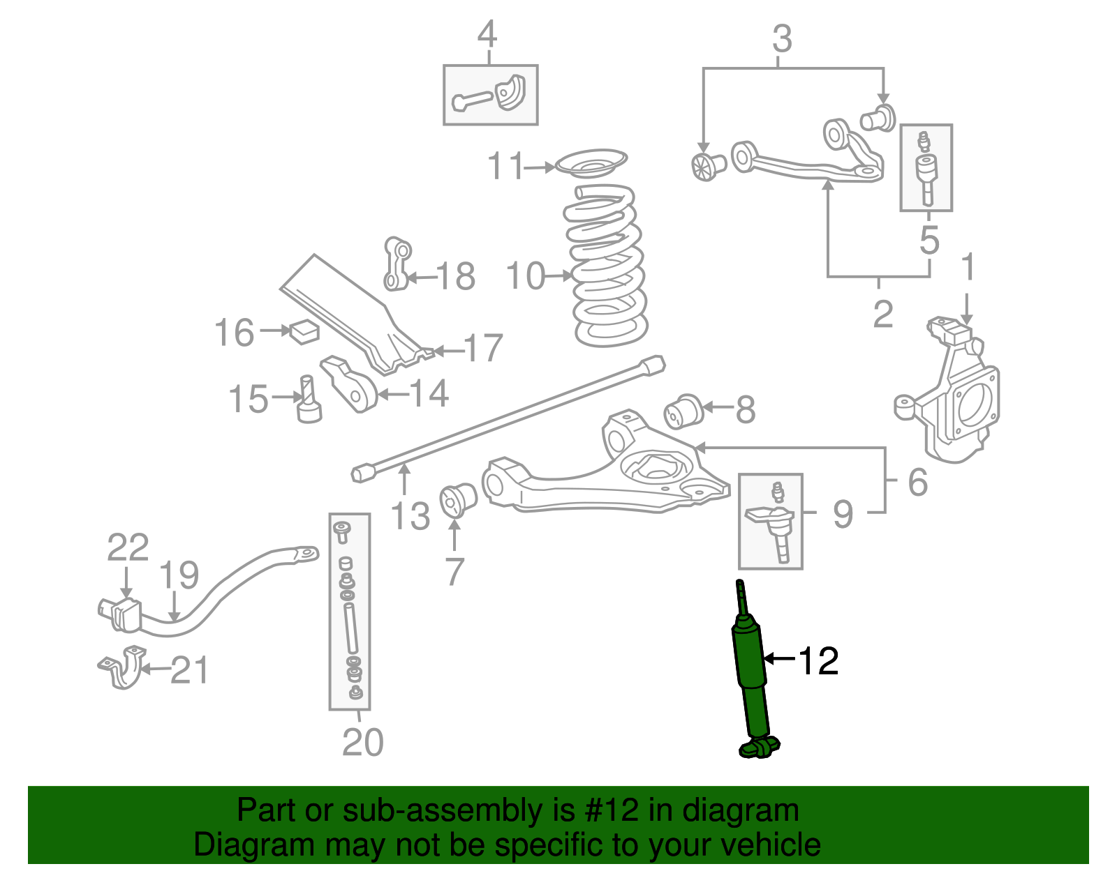Suspension Shock Absorber - GM (89038500)