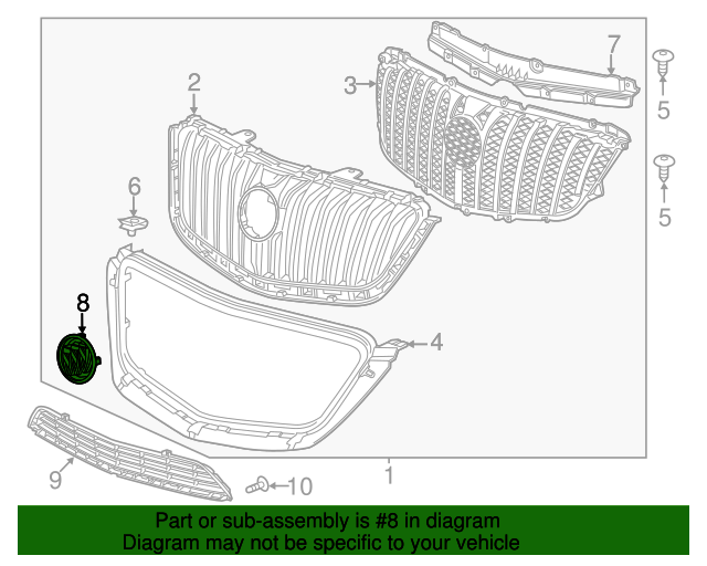 20997971 - High-Quality Front Grille Tri-Shield Logo for 2011-2013